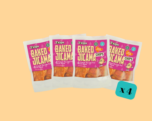 4-pack of Spicy Lumbre flavored baked jicama chips by Txips